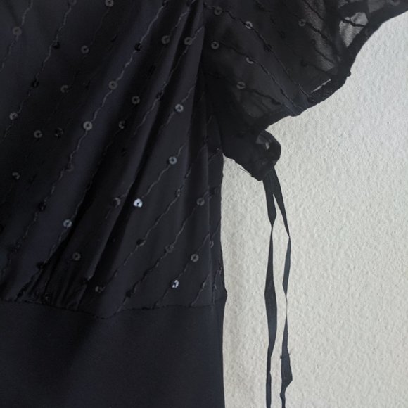 Evan Picone V Neck Night Black Dress 10P - Picture 3 of 8